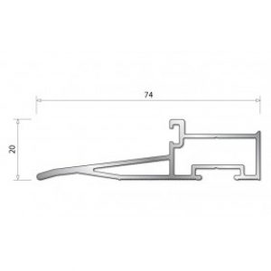 Seuil en aluminium OELT pour porte-fenêtre bois ouvrant vers l’extérieur