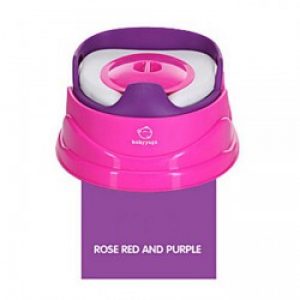 Siège de toilettes avec tapis pour enfants en plastique rose et violet