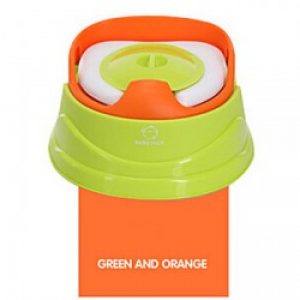 Siège de toilettes pour enfants en plastique vert et orange