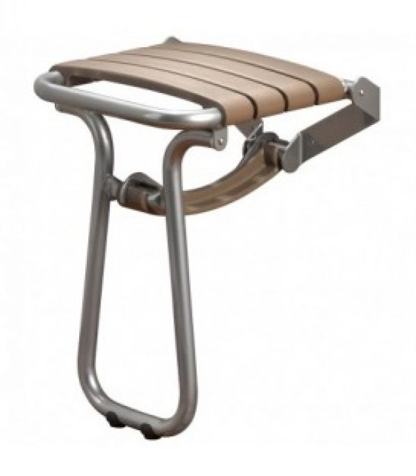 Siège douche escamotable taupe