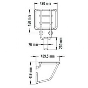 Siège fixé au mur lattes phénoliques Mediclinics