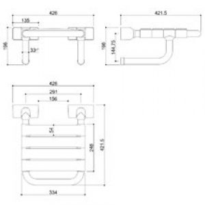 Siège rabattable en acier mural Tubocolor…