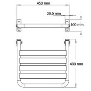 Siège rabattable satiné en acier inox Mediclinics