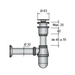 Siphon avec bonde à écoulement libre – SALGAR 16994
