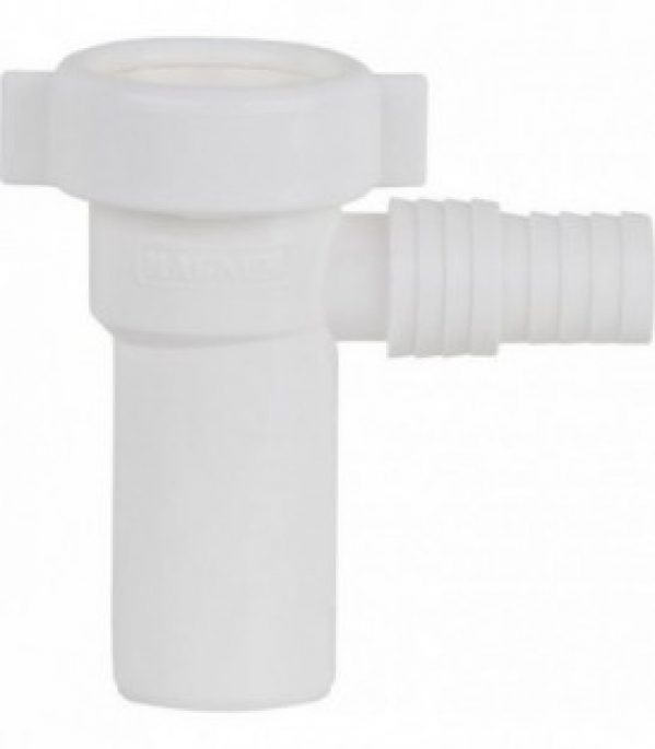 Siphon avec raccordement DN32 (1 1/4&Prime;), D32mm plastique blanc