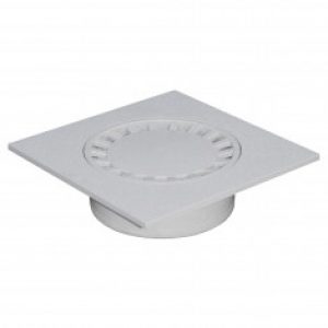 Siphon de sol PVC 300x300mm sortie verticale Ø100/200