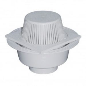 Siphon de terrasse 200x200mm PVC avec crapaudine – Gris