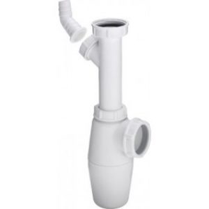 Siphon d’évier à culot démontable et prise machine à laver