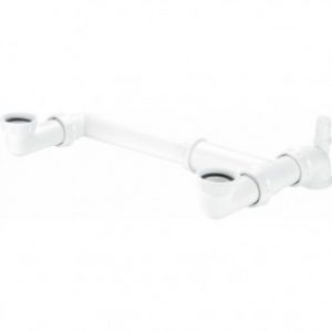 Siphon gain de place pour évier double cuves