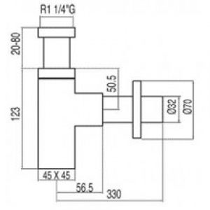 Siphon pour lavabo télescopique carré TRES