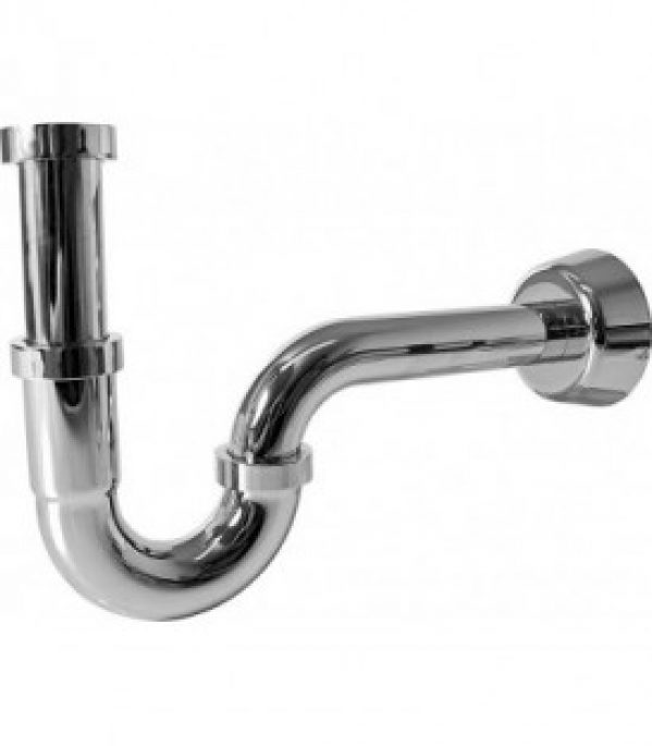 Siphon tubulaire en plastique chrome 1 1/4&Prime; DN32 DIN/LGA certifie modele court
