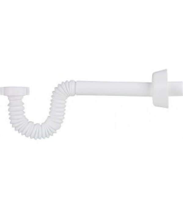 Siphon tubulaire flexible 230mm 1 1/4&Prime;x32mm PP/ABS couleur : blanc