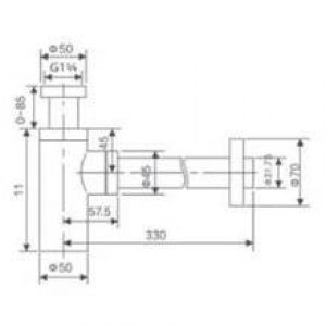 Siphon visible lavabo ou bidet IMEX