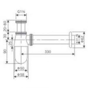 Siphon visible rond lavabo ou bidet IMEX
