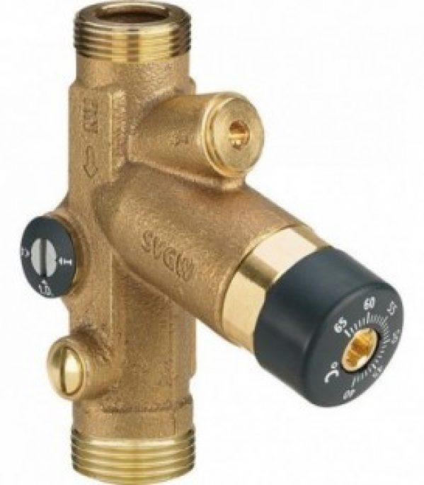 Soupage de circulation/regulation thermostatique – DN15 (1/2&Prime;) etancheite a plat-male 3/4&Prime;- DVGW
