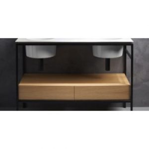 STRUCTURE + TIROIR EN BOIS CHENE CLAIR 120 CM SUR PIEDS – CRISTINA ONDYNA SKYTIR120