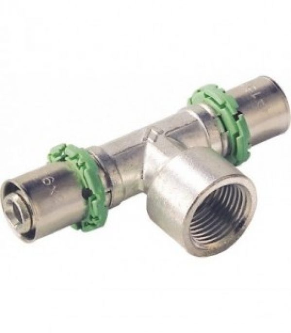 Sudo-Press-Skin Raccord Piece en T filet femelle x a sertir 16×2 – 1/2&Prime; – 16×2