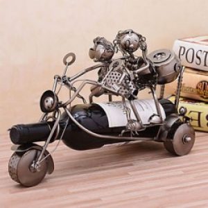 Support-bouteille de style moderne sous forme de moto en fonte