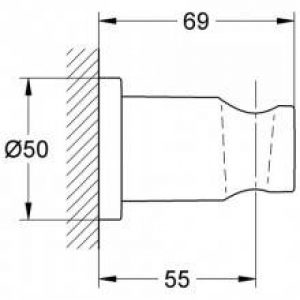 Support mural base circulaire Grohe Rainshower