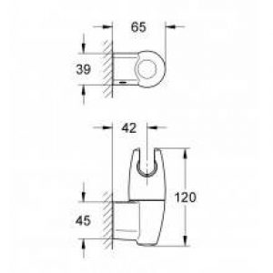 Support mural pour douche Grohe Movario