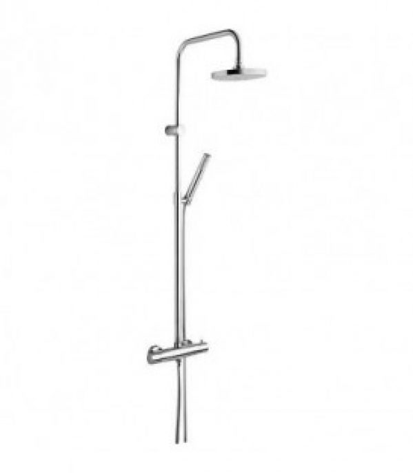 systeme de douche Astra avec mitigeur de douche en saillie, douchette et pomme de douche, chromße