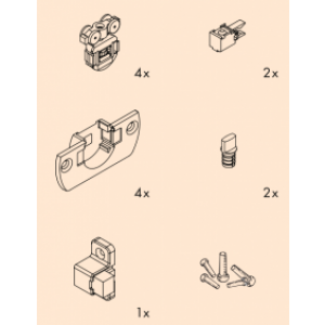 Système porte coulissante Clipo 16H Inslide/Mixslide-vantail 16 kg