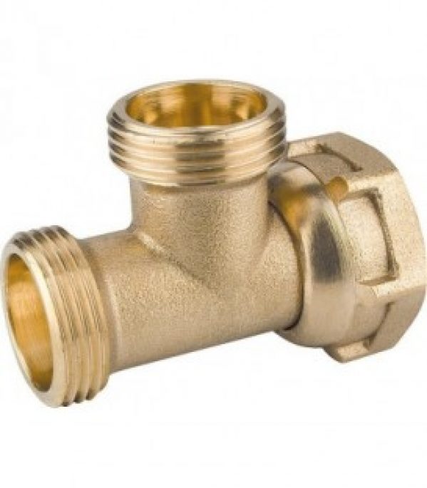 Té laiton avec écrou-chapeau 1/2&Prime; femelle x 3/4&Prime; chapeau x 3/4&Prime; chapeau