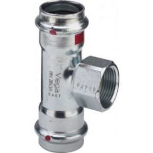 Té réduit à sertir femelle à visser au centre