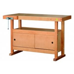 Établi bois – menuisier – caisson portes coulissantes – 1,2 m – presse