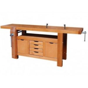 Établi bois – menuisier – professionnel – 2 m – 4 tiroirs – 2 presses
