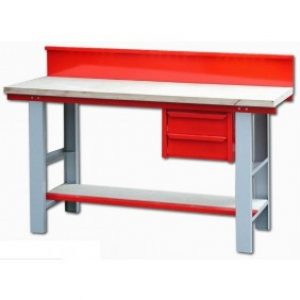 Établi – métal bois – mécanicien – à rayon – 1,50 m – bloc 2 tiroirs