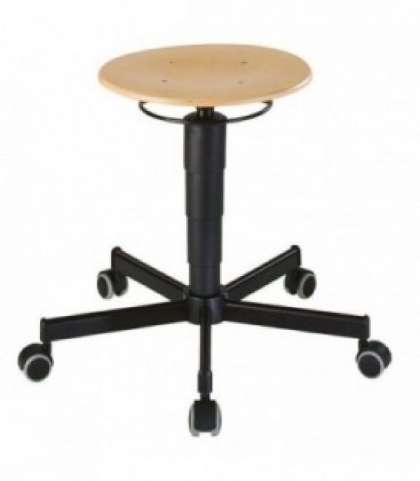 Tabouret BIMOS avec roulettes et bois d&rsquo;hetre