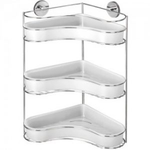 Étagère d’angle murale – Milazzo – 3 paniers – Fixation Vacuum-Loc