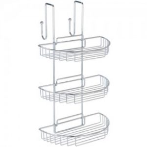 Étagère de douche à suspendre – 3 paniers amovibles 2 crochets