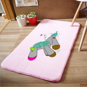 Tapis antidérapant moderne en flanelle ( 40 x 60 cm ) Rose dragée