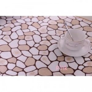 Tapis de bain avec motif géométrique en microfibre et polyester ( 40 x 60 cm ) Rose dragée