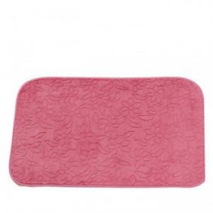 Tapis de bain classique en microfibre et Polyester ( 40 x 60 cm ) Rose dragée
