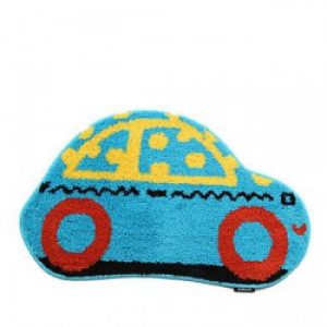 Tapis de bain en microfibre et polyester à la forme de voiture ( 50 x 80 cm )
