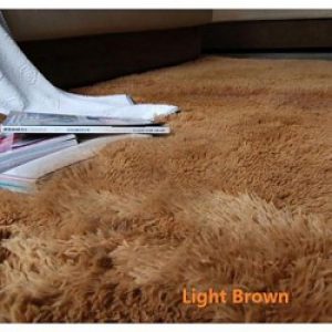 Tapis de bain en soie avec mèches longues et denses ( 40 x 60 cm )