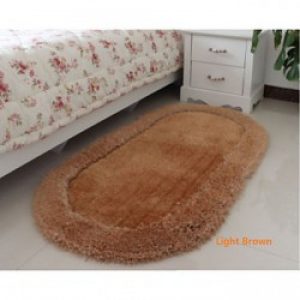 Tapis de bain en soie avec mèches longues et denses ( 70 x 140 cm )