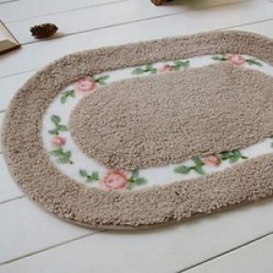 Tapis de bain moderne à  motif floral Rose dragée