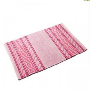 Tapis de bain rose oriental en coton ( 60 x 90 cm )