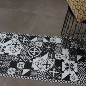 Tapis en vinyle – Carreaux de Ciment PATTY noir