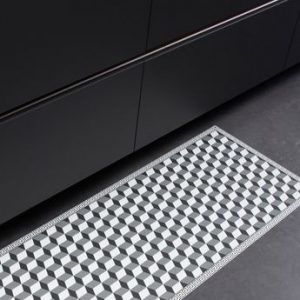 Tapis en vinyle – Cube 3D Gris Blanc