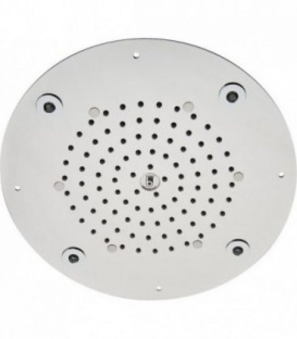 Tete de douche EHSAN Flat Light avec 4 RGB LED, therapie d290mm, inox poli