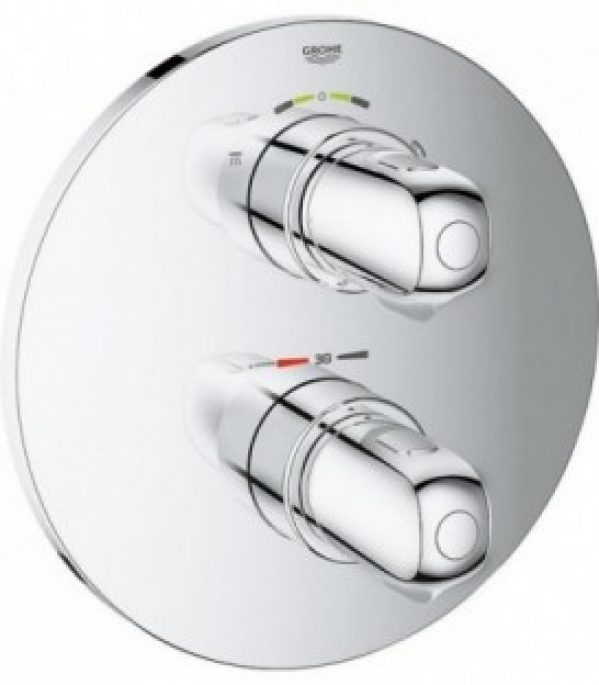 thermosat encastre Grotherm 1000 passage 2 voies, chromé