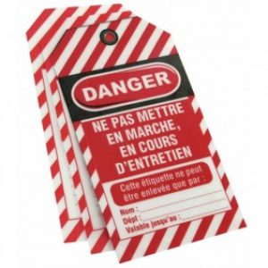 Étiquettes de consignation –  plastifiée – avec œillet métal