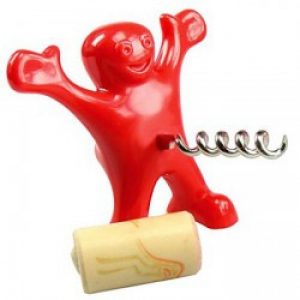 Tire-bouchon sous forme d&rsquo;homme en plastique et acier inoxydable