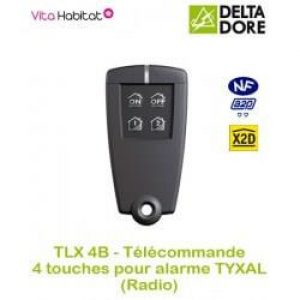 TLX 4B – Télécommande 4 touches pour alarme TYXAL (pile fournie) – 6413239