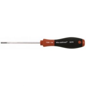 Tournevis Torx percé SoftFinish, manche bi-matière, lame ronde pour empreinte Torx